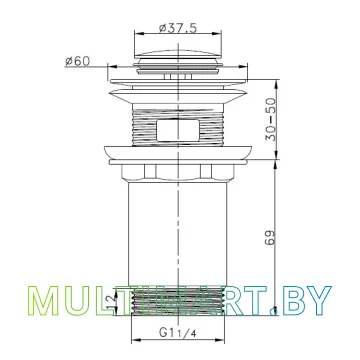 Умывальник Lauter 21540 (клапан 21190B) картинка 10
